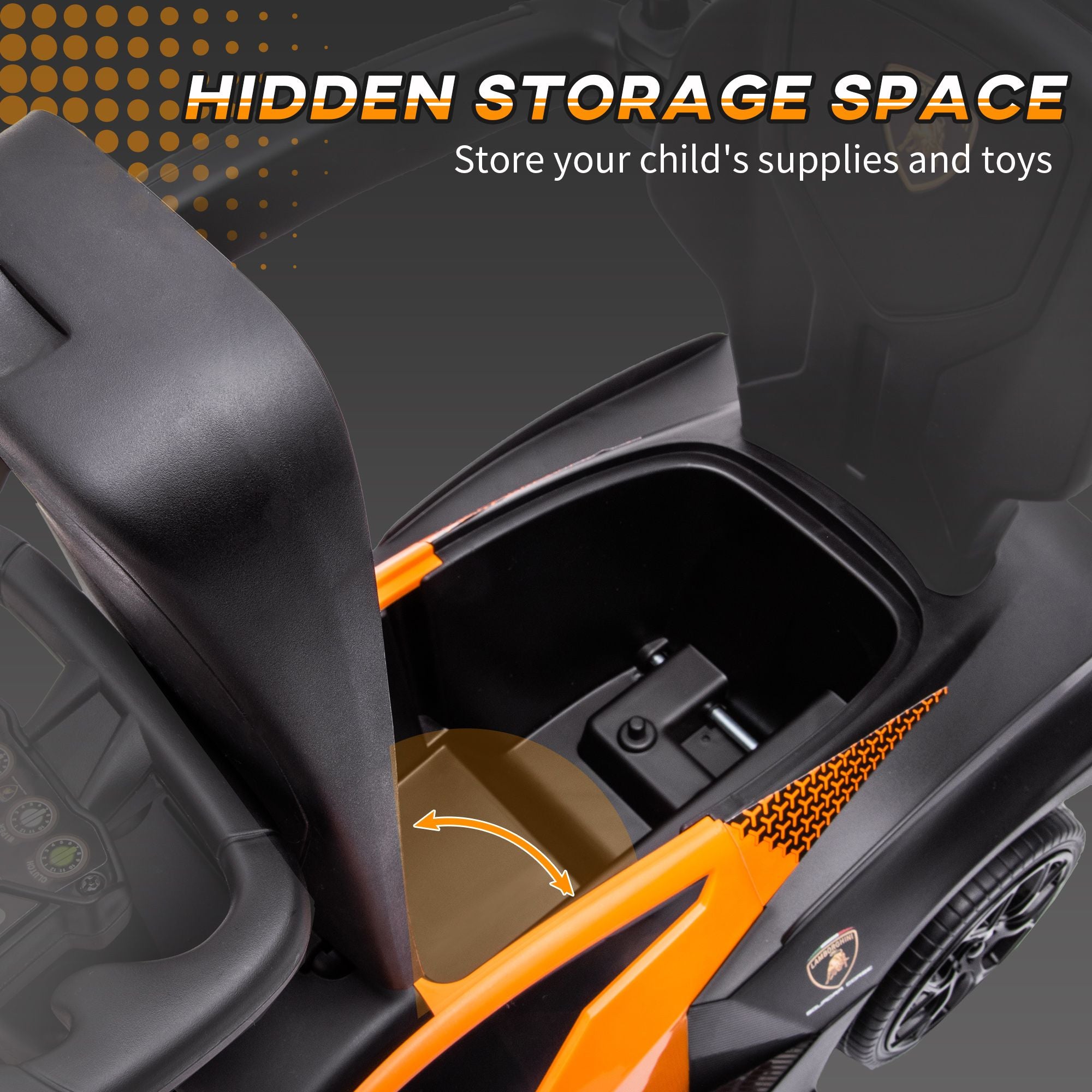 Vibrant Orange Toddler Sliding Car - Dual Function Push Ride with Horn and Storage