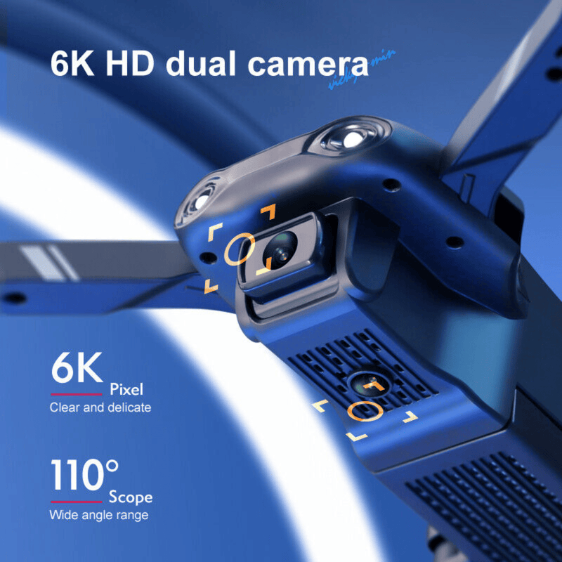 Foldable Quadcopter Drone with 6K HD Dual Camera - Ultimate 3 Battery RC Flying Experience