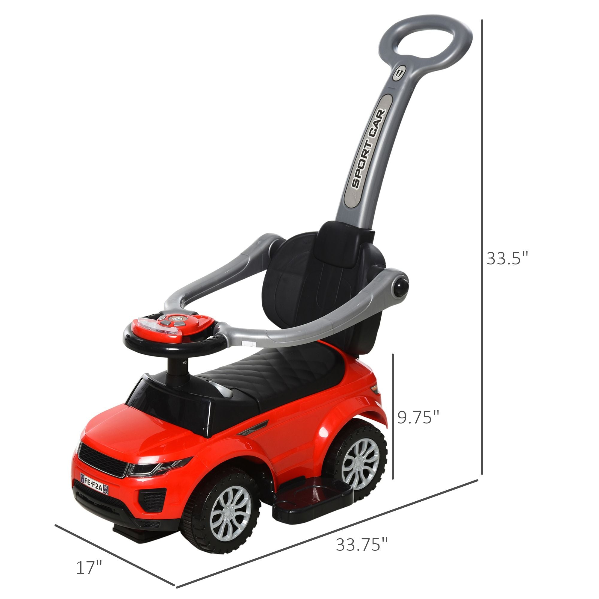 TheLittleBigStore RedCruiser™ 3-in-1 Toddler Push Car
