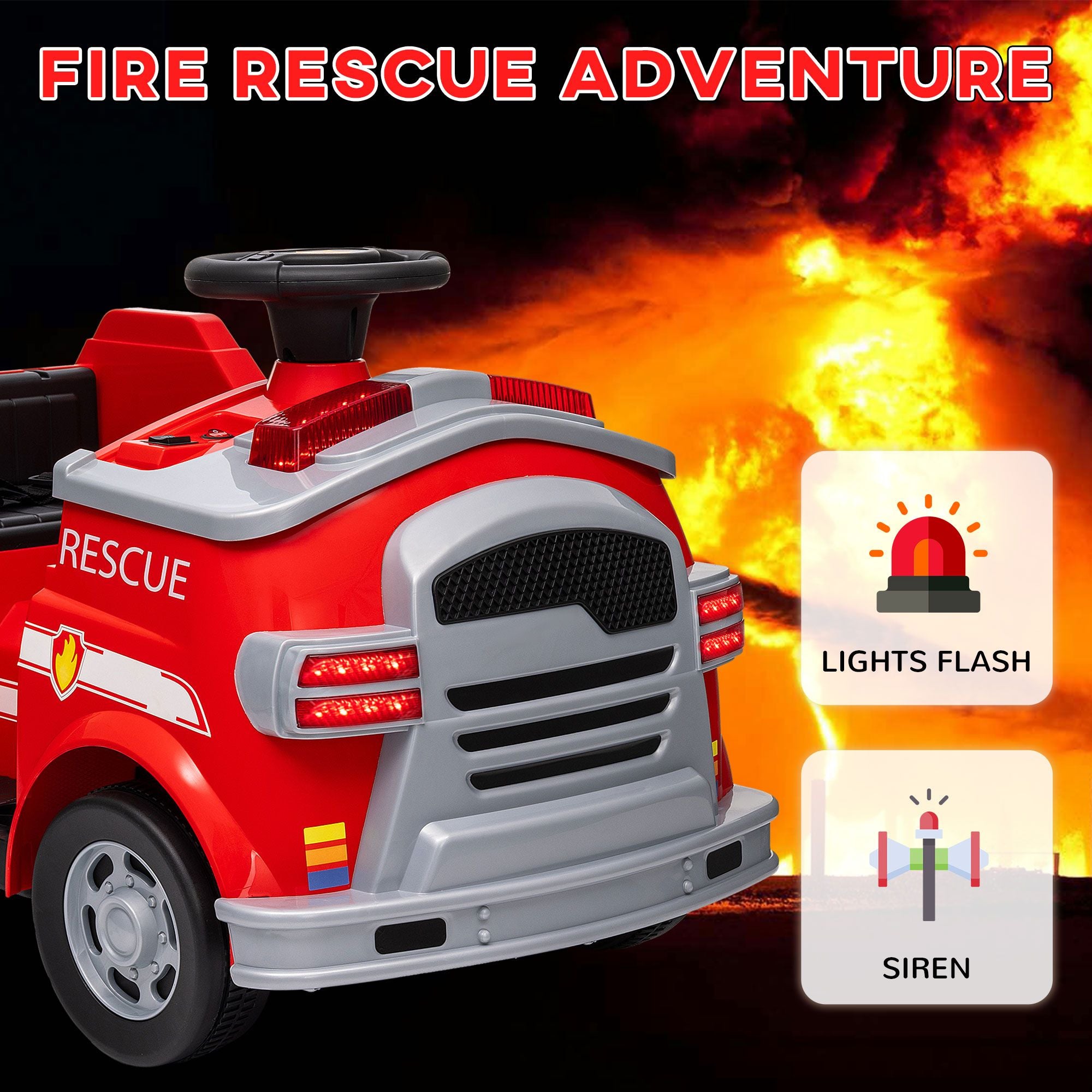 Toddler-Friendly 12V Power Wheels Car with Music, Lights, and Safety Features