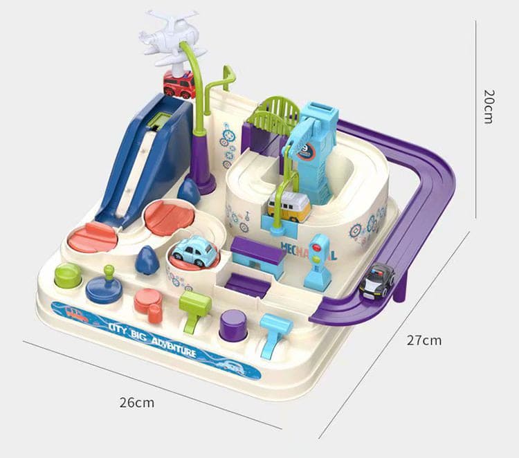 CityQuest Adventure Race Track: Magnetic Rescue Car Playset for Kids - The Little Big Store