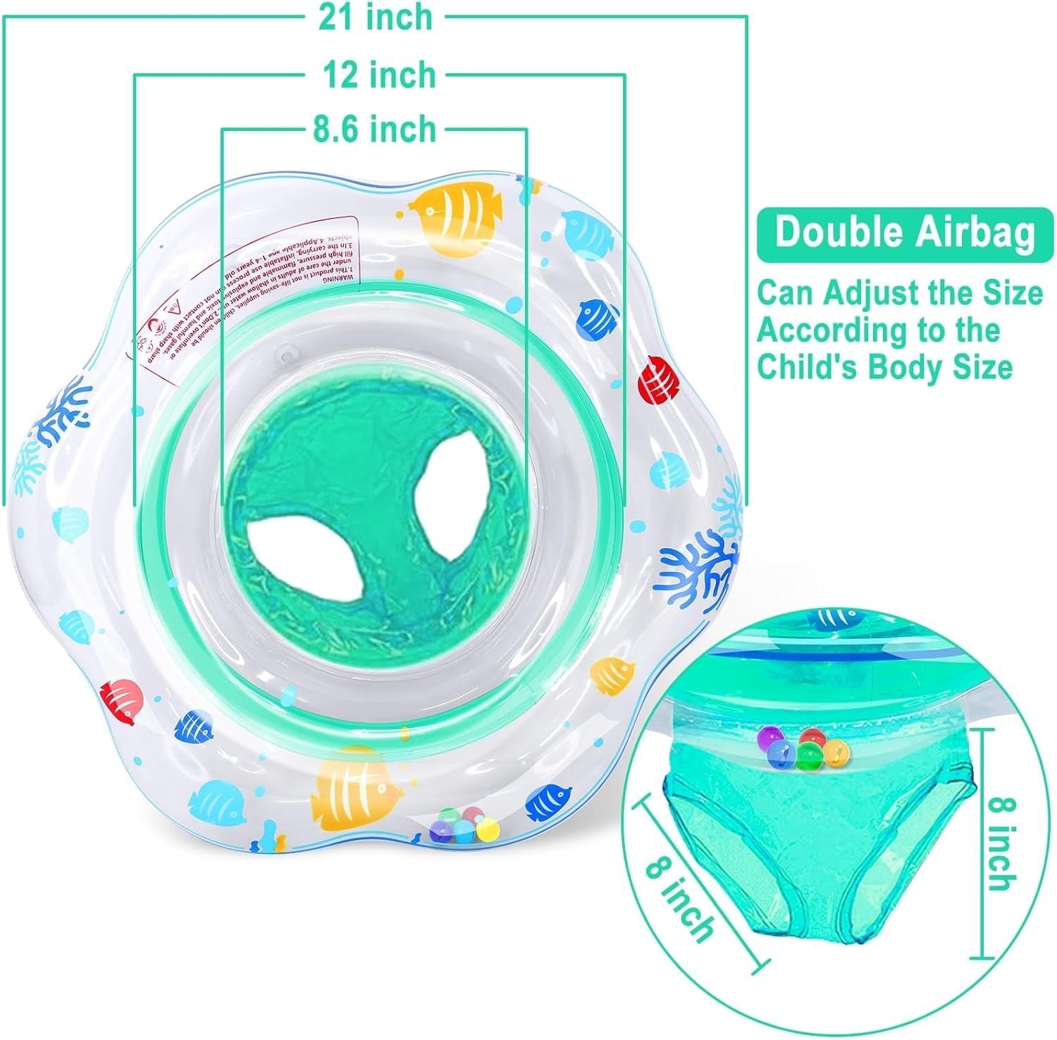 SplashGuard™ Baby Pool Float – Double Airbag Safety Seat Swim Ring for Infants & Toddlers 6-12 Months