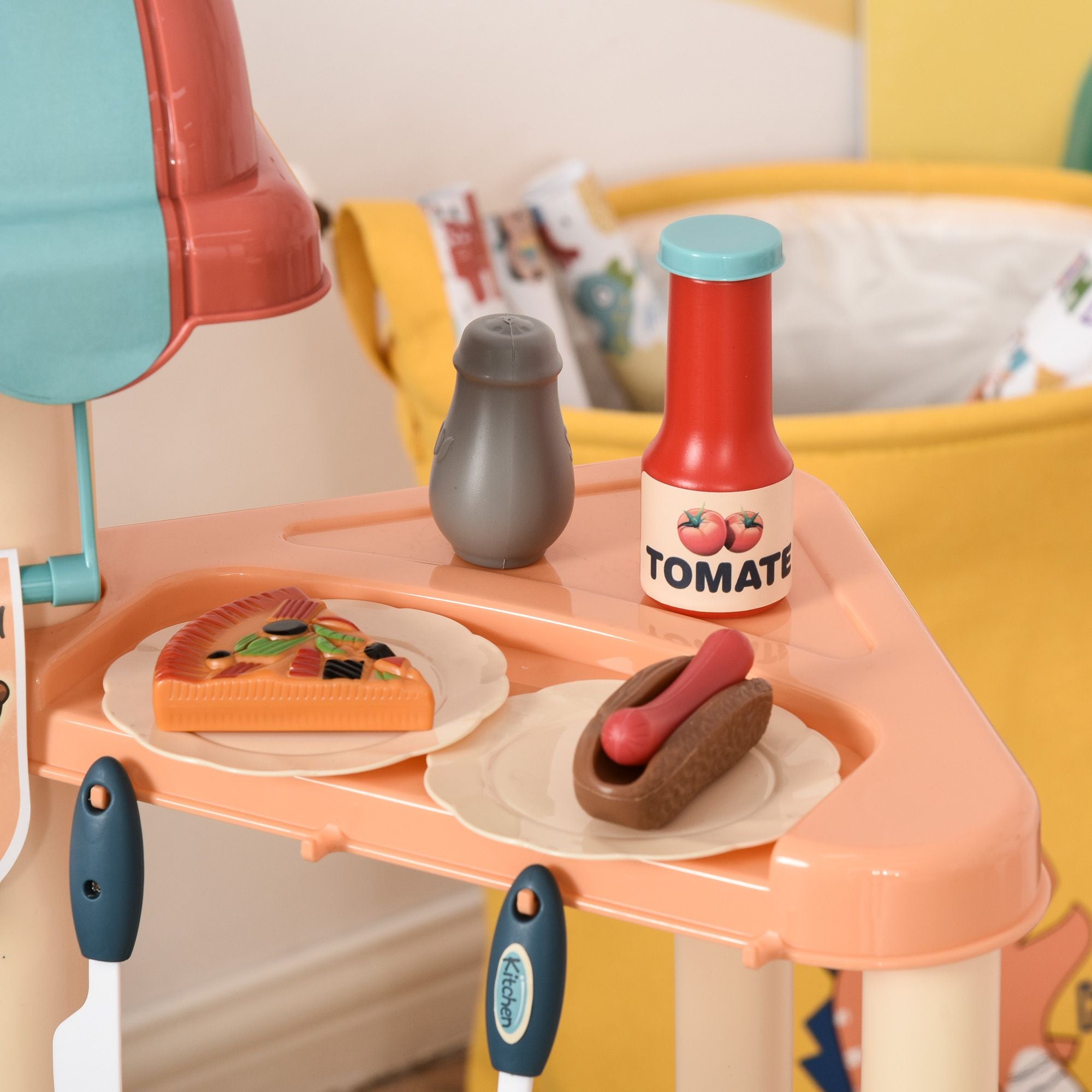 Engaging Play Kitchen Food Stand with Realistic Cash Register & Accessories for Ages 3-6
