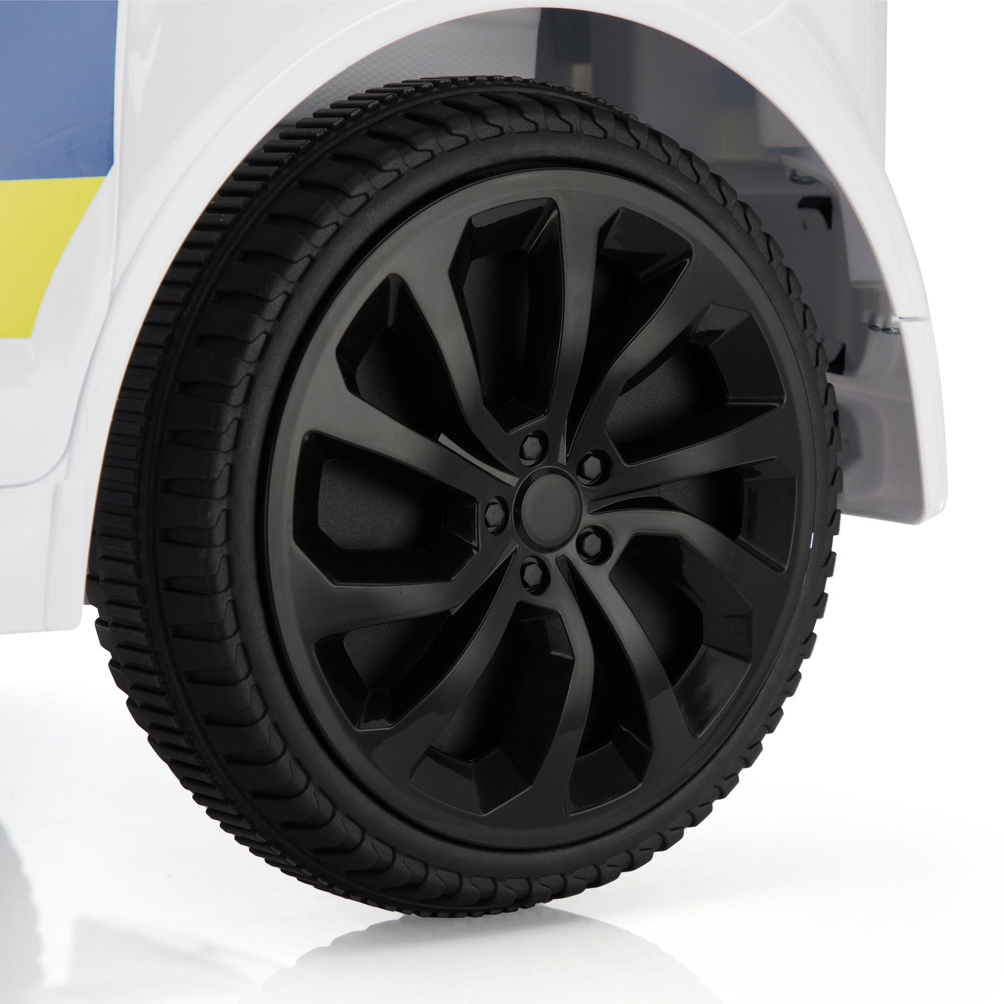 Classic White Ride-On Car with Metal Frame - Perfect for Toddlers