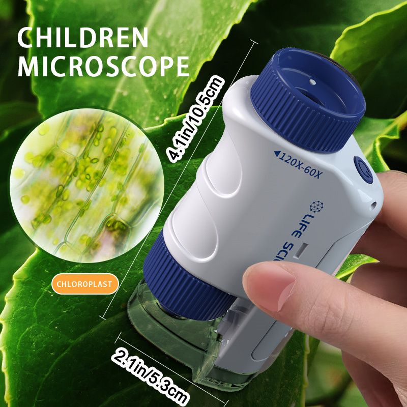 Handheld Microscope Set with LED Light – 60X–120X STEM Educational Toy