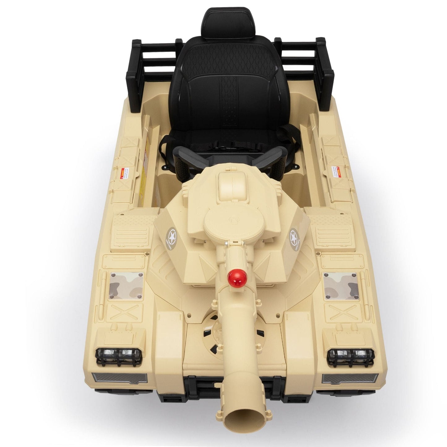 Ride On Tank 24V Thunder Tank Car with Fighting Cannon and Rotating Turret, Remote Control, Lights, Music, Military Battery Powered Truck Toy Gift for Boys Girls, 3-8 Years Old, Desert Yellow - The Little Big Store