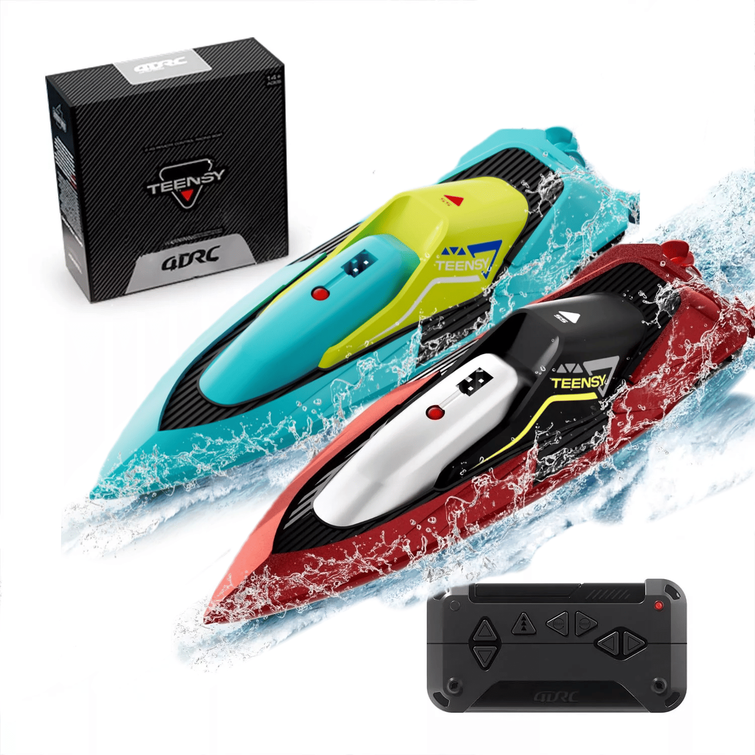 4DRC S5 Fast RC Boat – 2.4GHz 20+ MPH Racing Remote Control Boat with Rechargeable Battery for Kids & Adults, Pools & Lakes