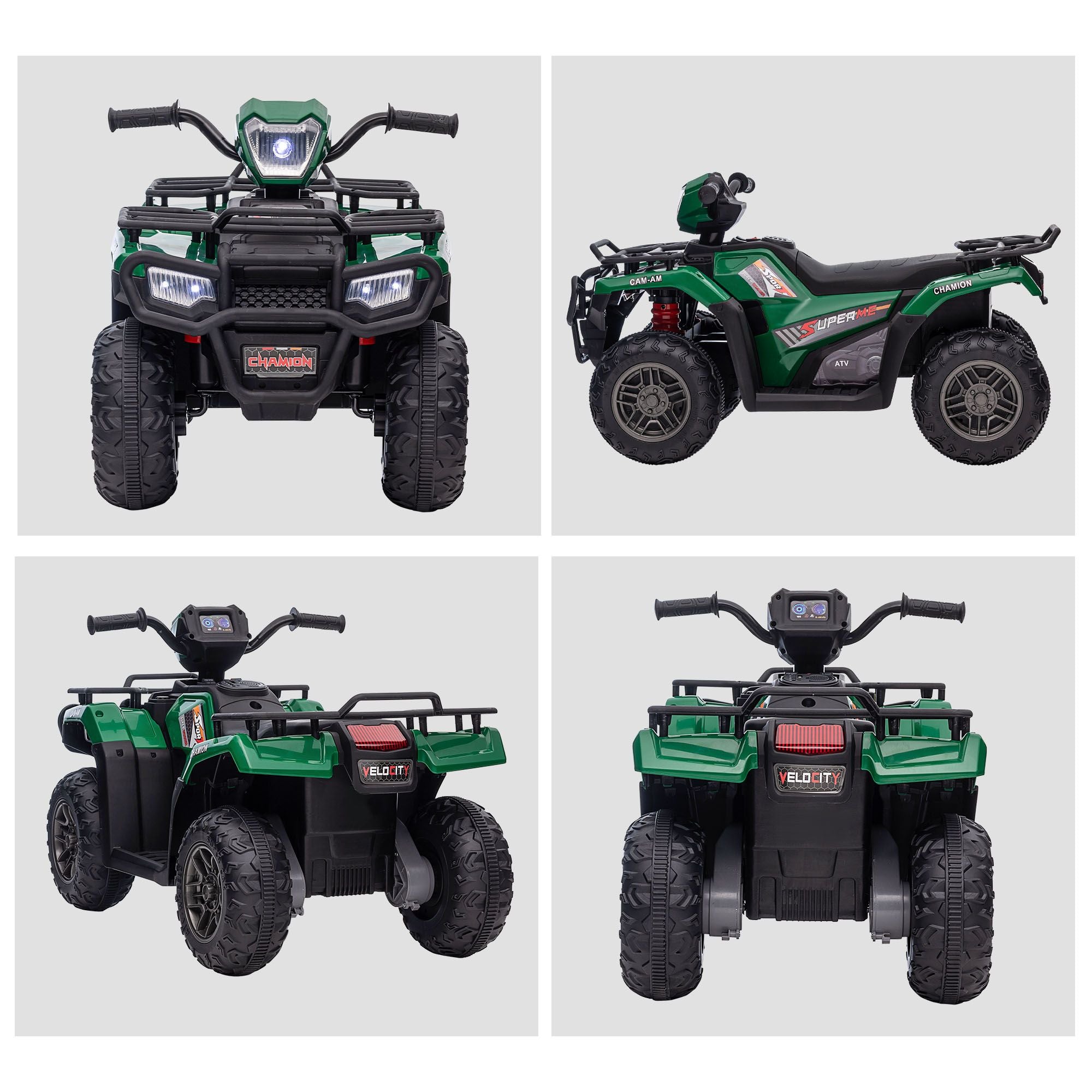 12V Kids Electric ATV Ride-On Quad – Green (AUX & USB)