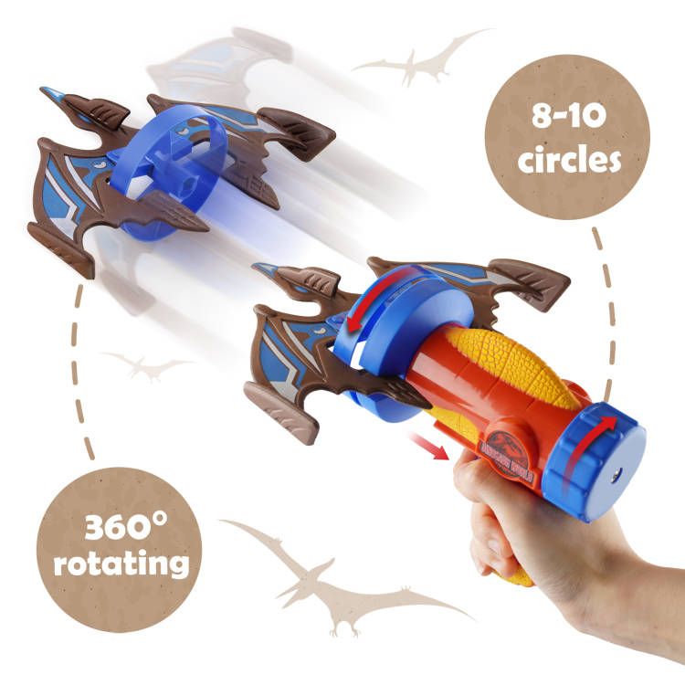 Dinosaur Rocket Launcher Airplane Shooting Game with Foam Glider Planes & Targets
