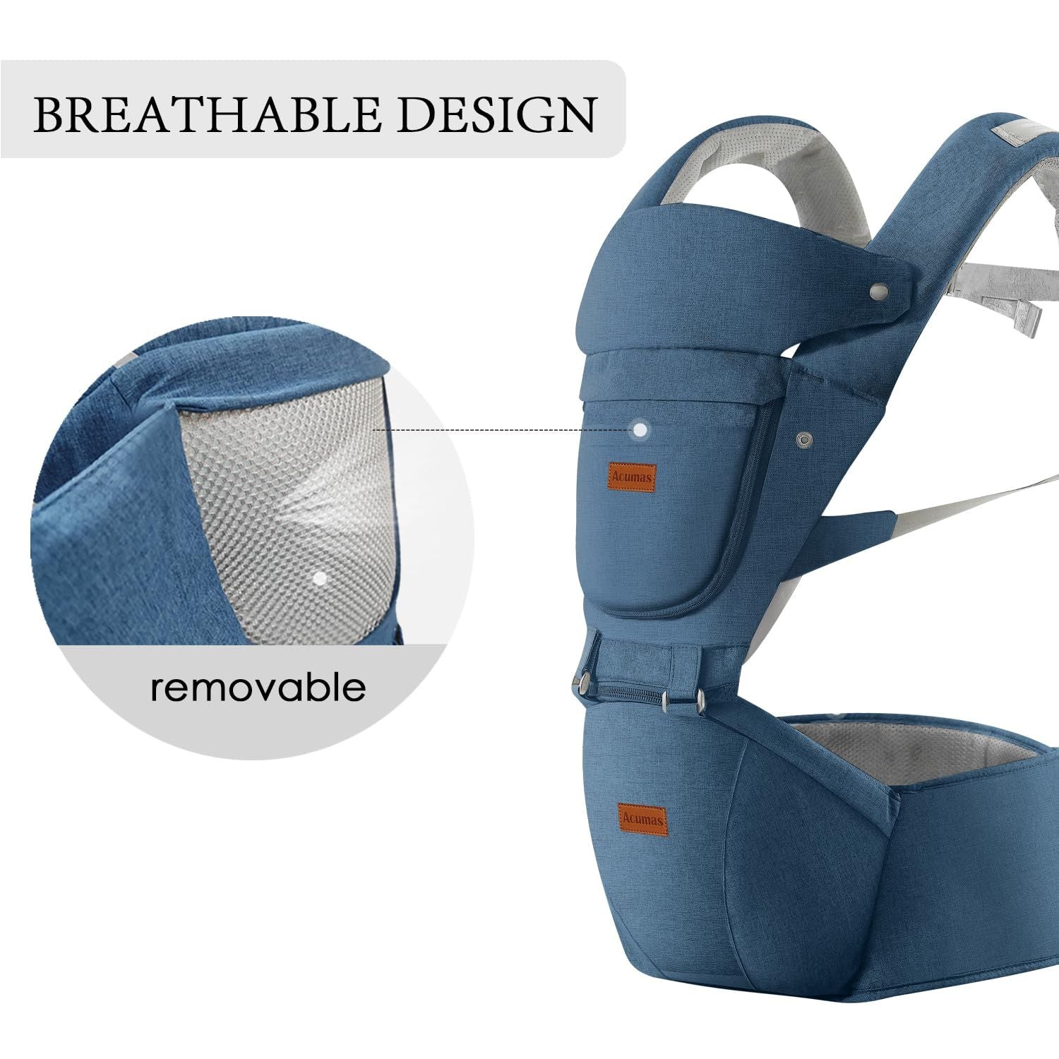 Versatile Baby Carrier with Hip Seat for Newborns and Toddlers - 6 Carry Positions, All Season Use