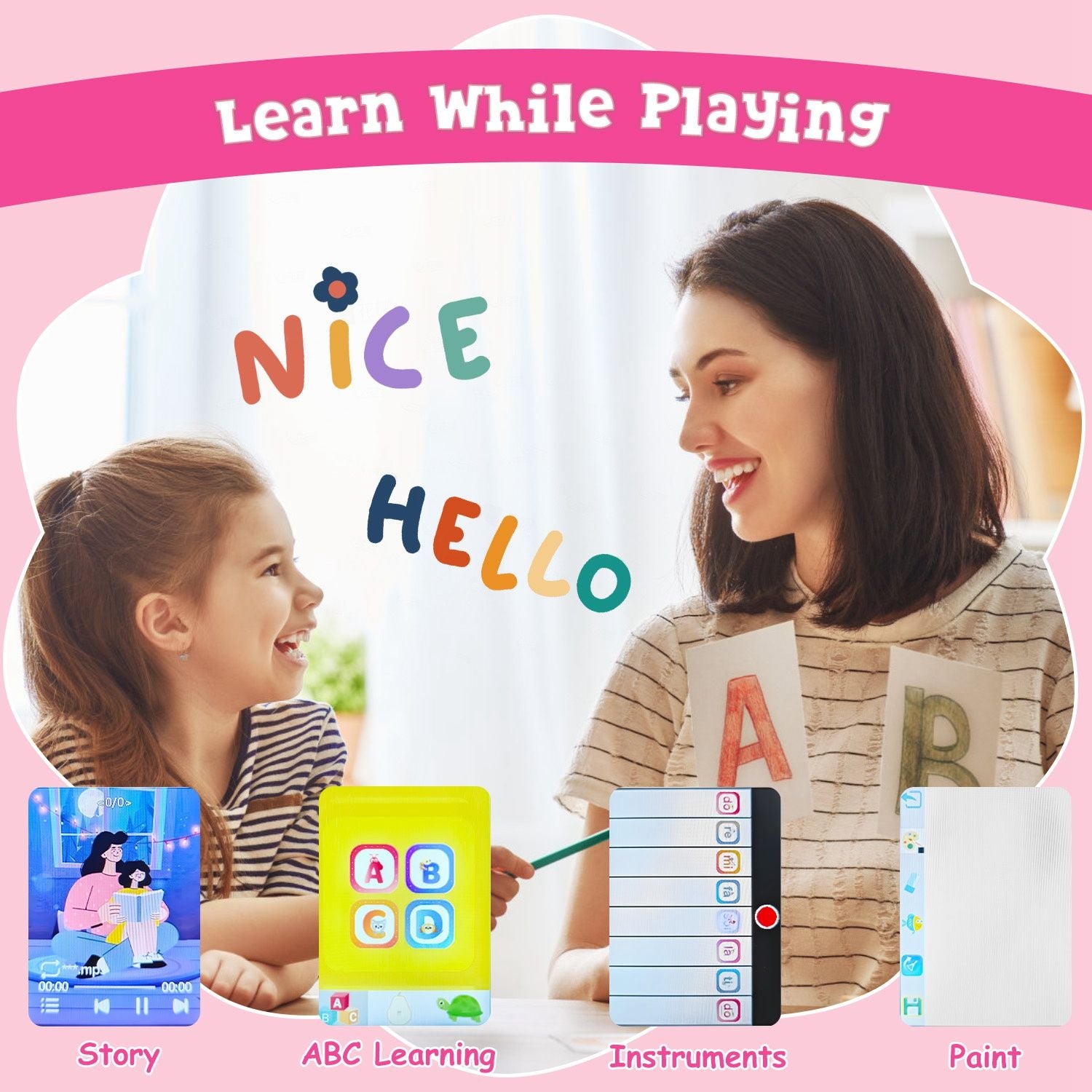 Kids Toy Smartphone Dual Camera Phone Touchscreen Learning Toy with Shockproof Cartoon Case Torch 16 Games ABC Learning for Boys Girls Aged 3+ GPCT5263
