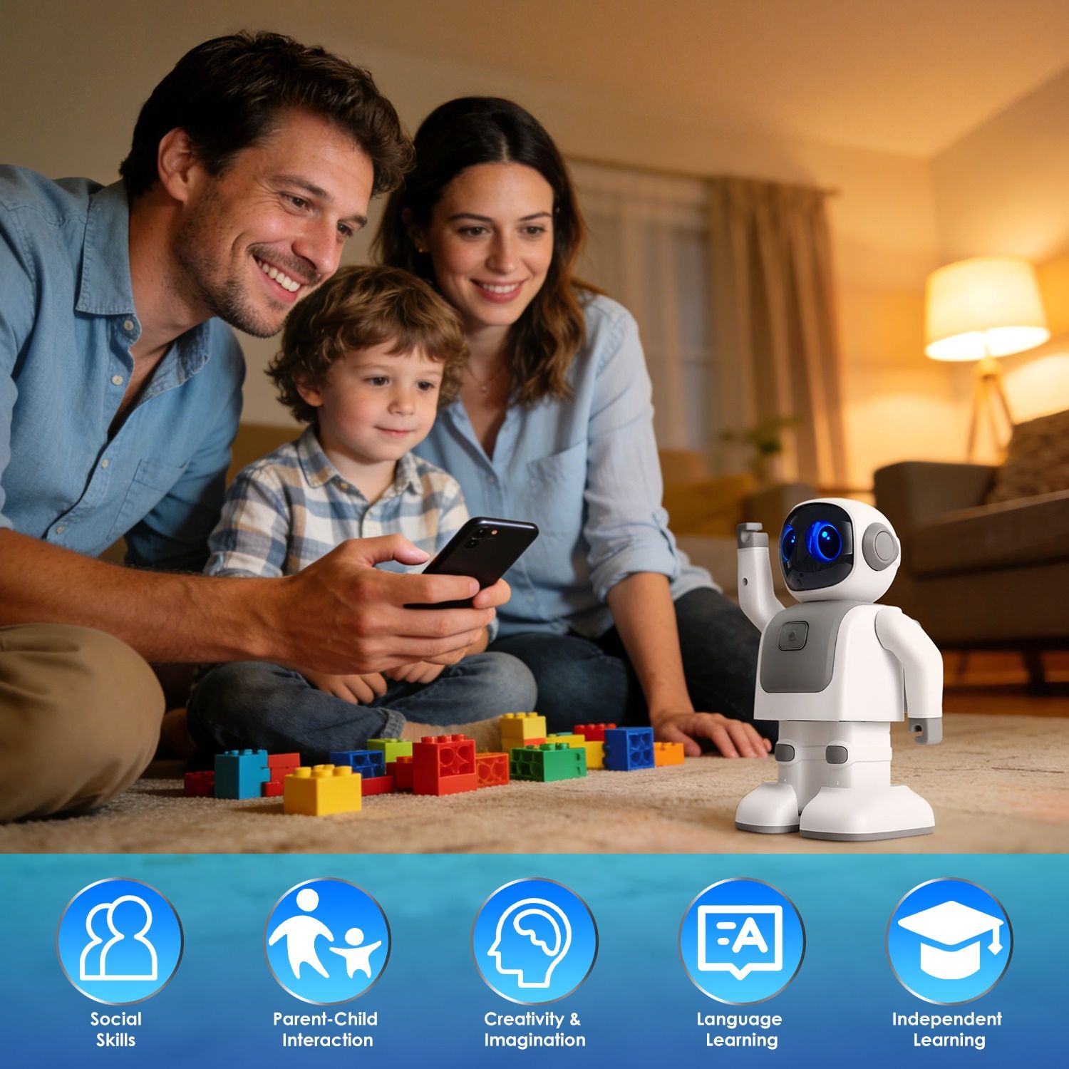 Fun Learning AI Dancing Robot Toy - Wireless Music & Interactive Voice Assistant for Creative Play
