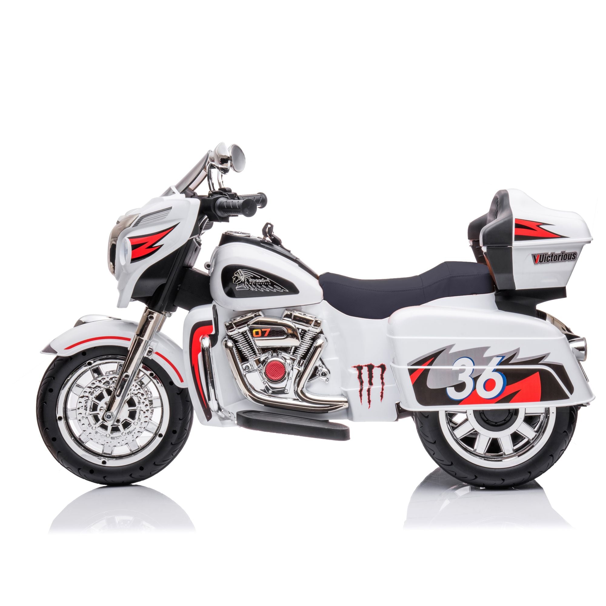 12V Kids Electric 3-Wheel Motorcycle with Headlights