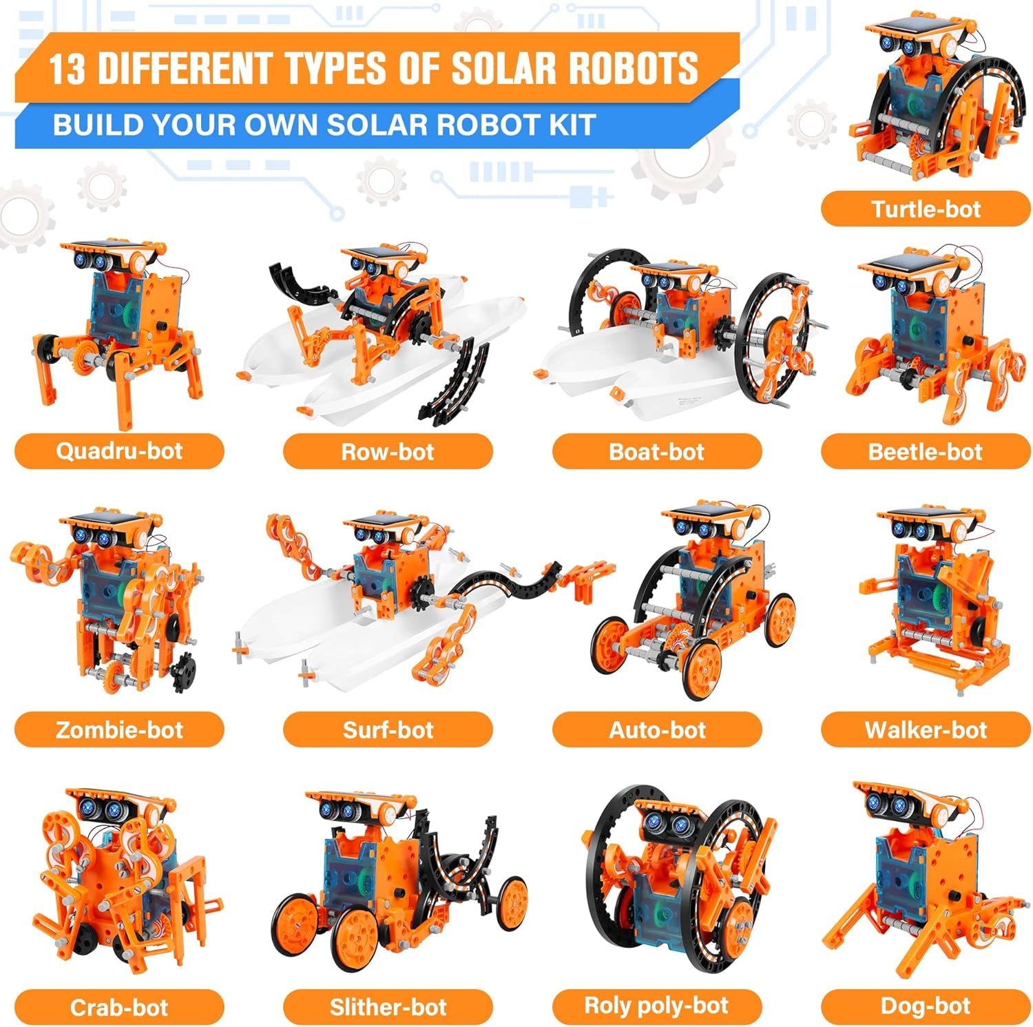 13-in-1 Solar Robot Building Kit – STEM Educational DIY Science Toy