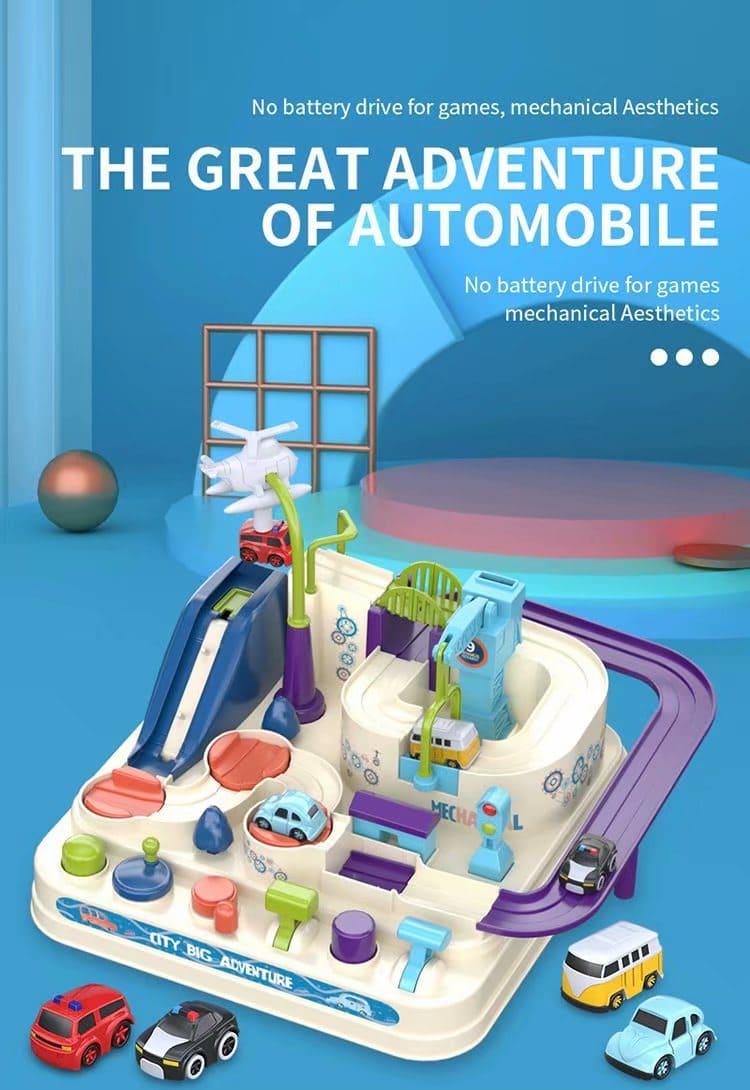 CityQuest Adventure Race Track: Magnetic Rescue Car Playset for Kids - The Little Big Store