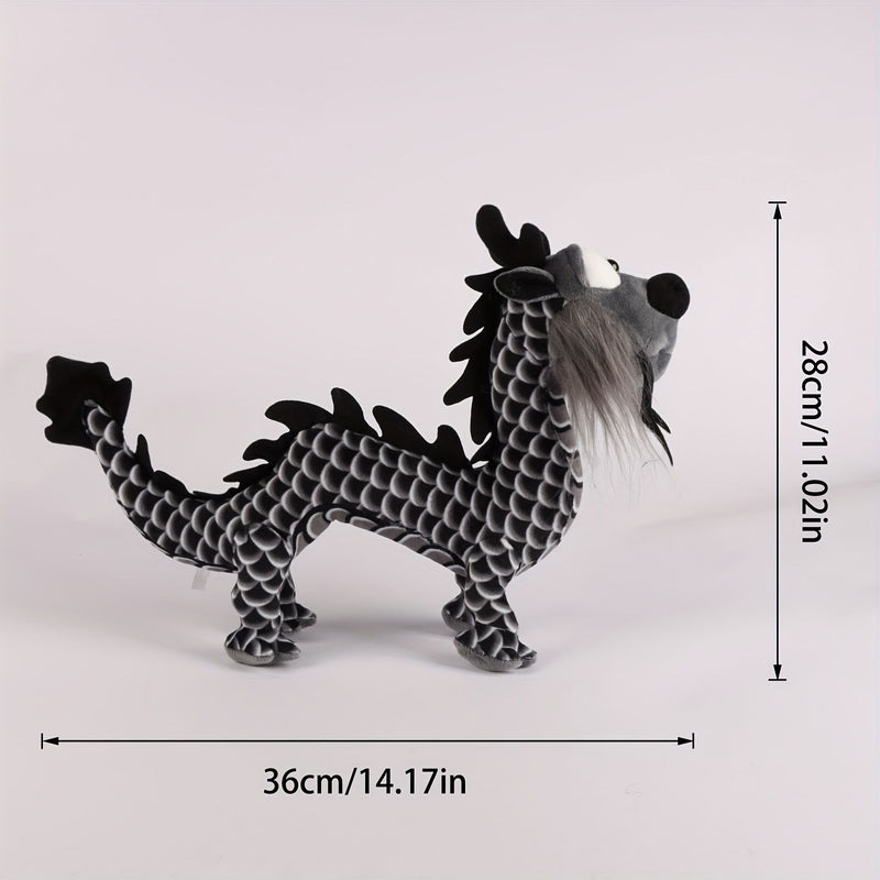 Charming Black Dragon Plush Doll - 14.17in Chinese Style Toy for Boys - Soft and Cuddly Gift Option