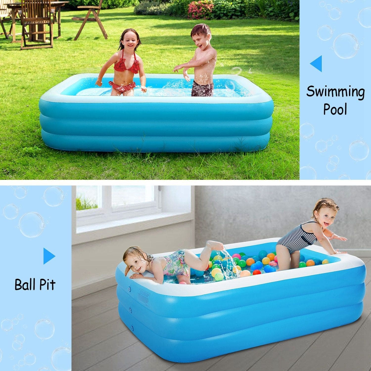 🏖️ AquaHaven™ 103" Inflatable Family Pool – Backyard Fun for Kids & Adults 💦☀️