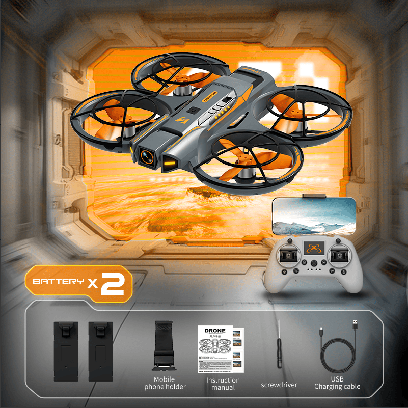 Mini Drone with HD Dual Cameras, 4.5-Inch Screen & Obstacle Avoidance