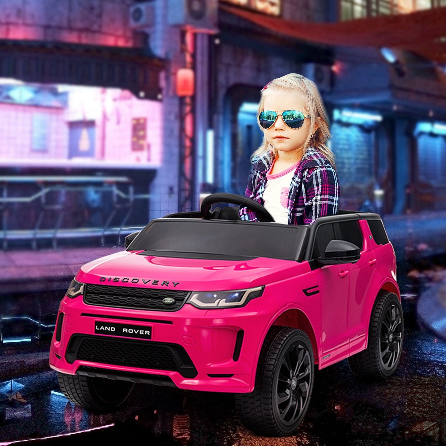 Land Rover Discovery Sport Licensed 12V Kids Ride on Car, Battery Powered Kids Electric Car with Remote Control, Soft Start, LED Lights, Music Horn, 3 Speeds, Pink - The Little Big Store