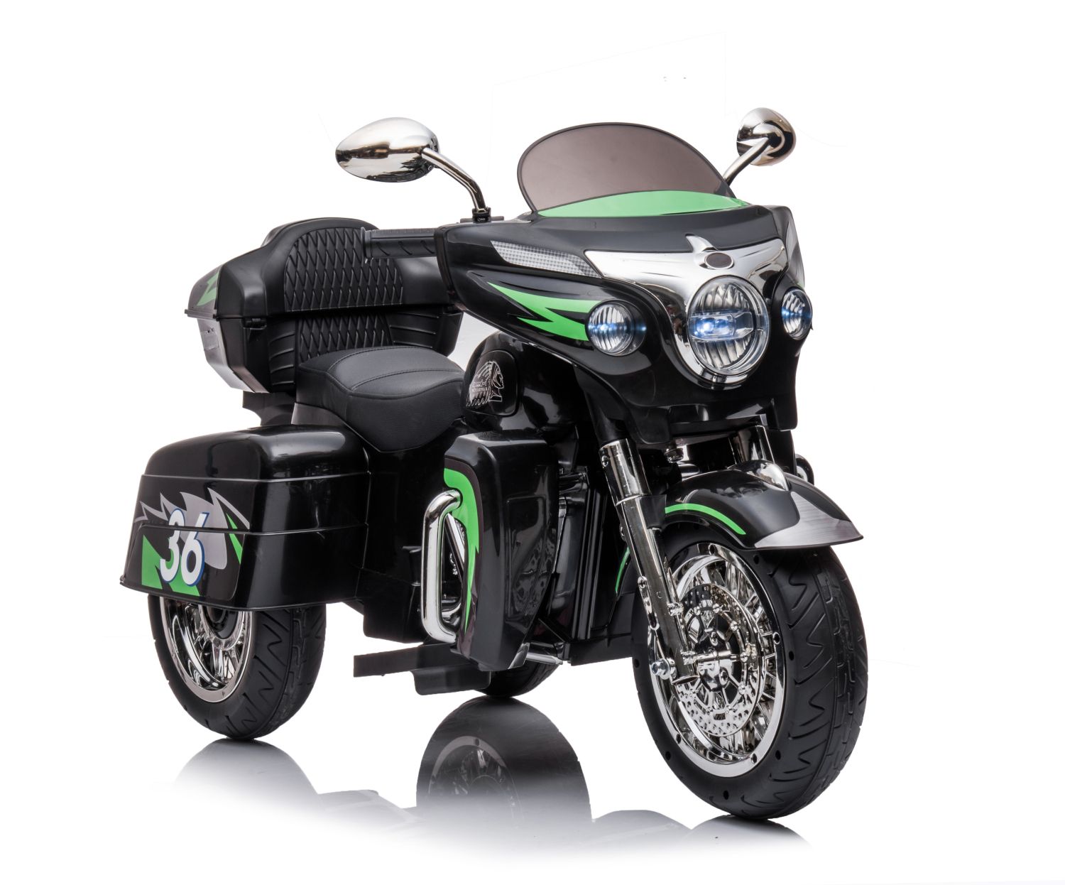 12V Dual-Seat Kids Electric Motorcycle with Storage Box