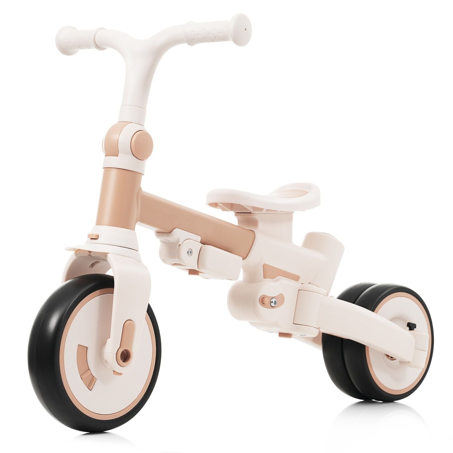 7-in-1 Premium Baby Tricycle - Ultimate Toddler Ride-On with Parent Handle, Adjustable Canopy & Safety Features, Perfect for Kids Aged 12-72 Months in Light Brown