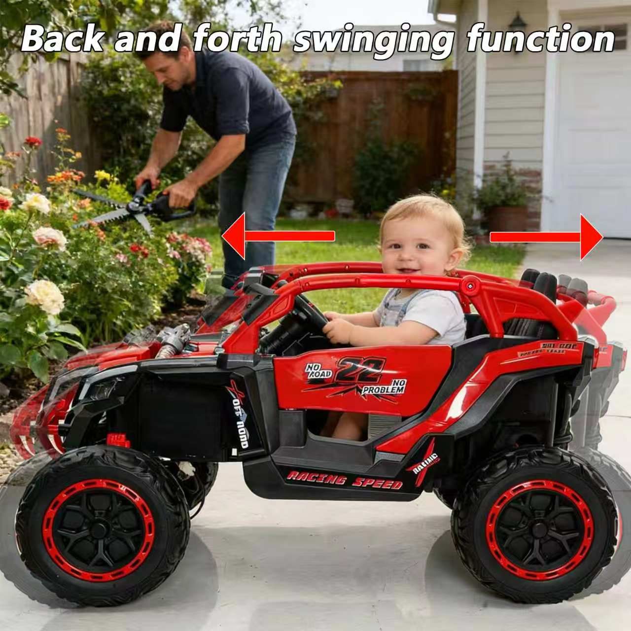 24V 400W Kids Ride on Car UTV W/Parents Remote Control,4-wheel suspension, 3 Speed, Power display,Bluetooth,MP3,Music,LED Light, Provide a speed of 4-8KM/H For Kids Age 3+ years old