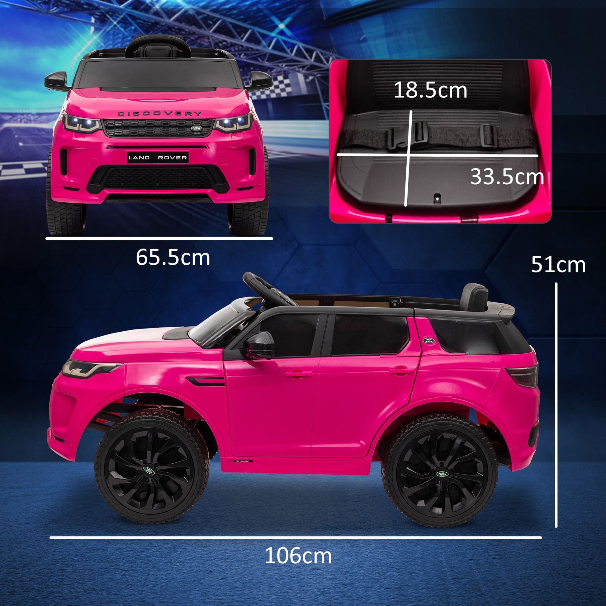 Land Rover Discovery Sport Licensed 12V Kids Ride on Car, Battery Powered Kids Electric Car with Remote Control, Soft Start, LED Lights, Music Horn, 3 Speeds, Pink - The Little Big Store