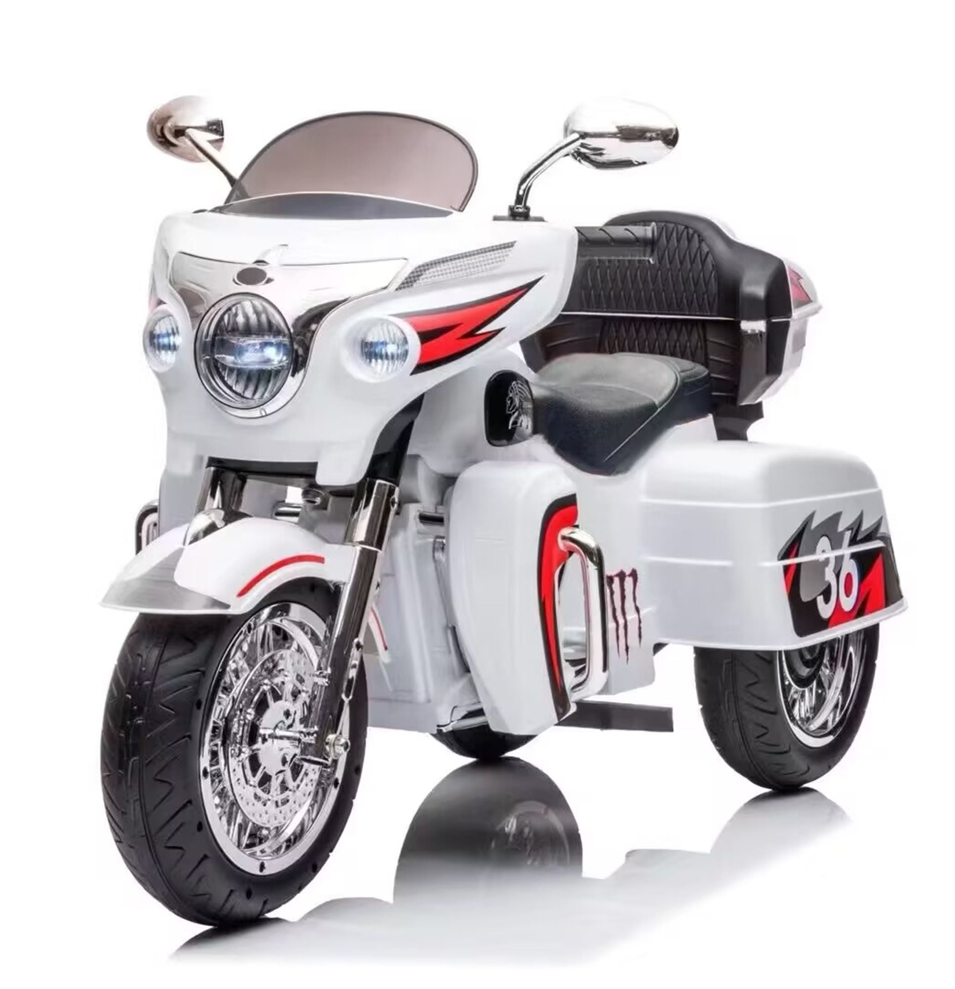 12V Kids Electric 3-Wheel Motorcycle with Headlights