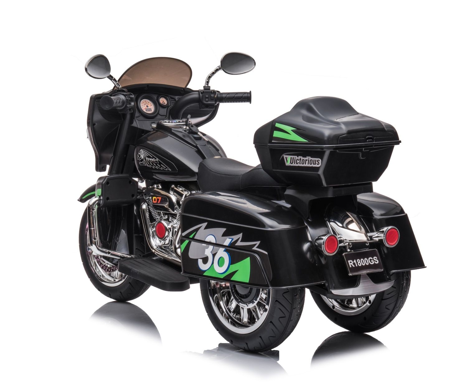12V Dual-Seat Kids Electric Motorcycle with Storage Box