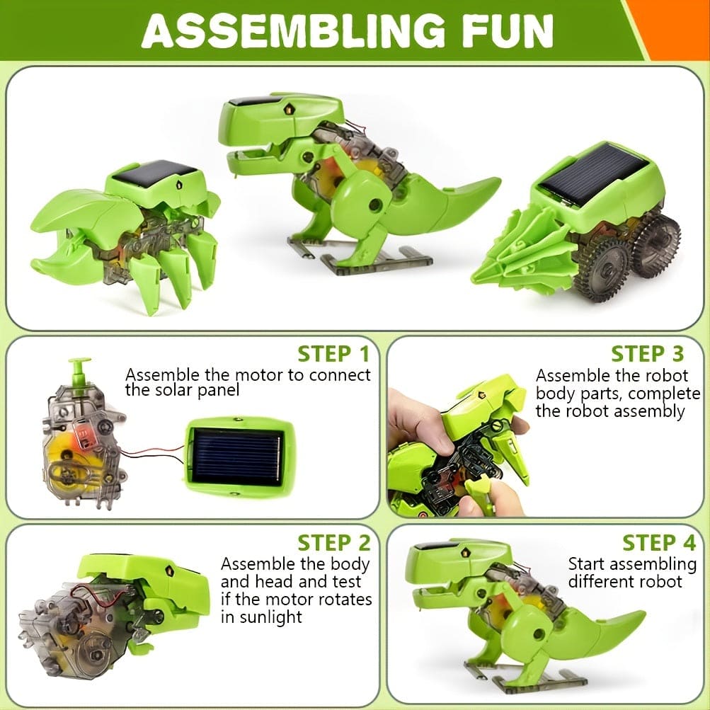 SolarBot 3-in-1 STEM Robot Kit β Engineering Science Toy for Kids Ages 8-12 - The Little Big Store