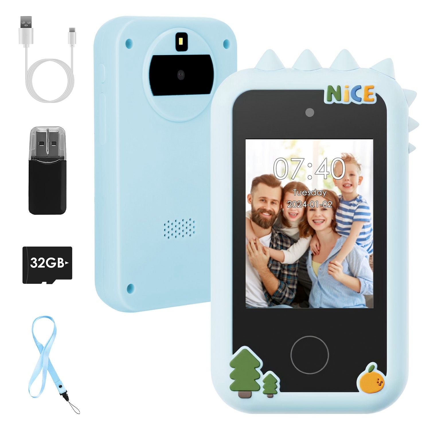 Kids Toy Smartphone Dual Camera Phone Touchscreen Learning Toy with Shockproof Cartoon Case Torch 16 Games ABC Learning for Boys Girls Aged 3+ GPCT5263