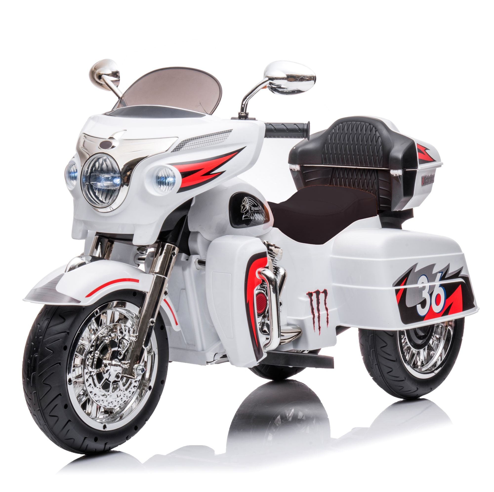 12V Kids Electric 3-Wheel Motorcycle with Headlights