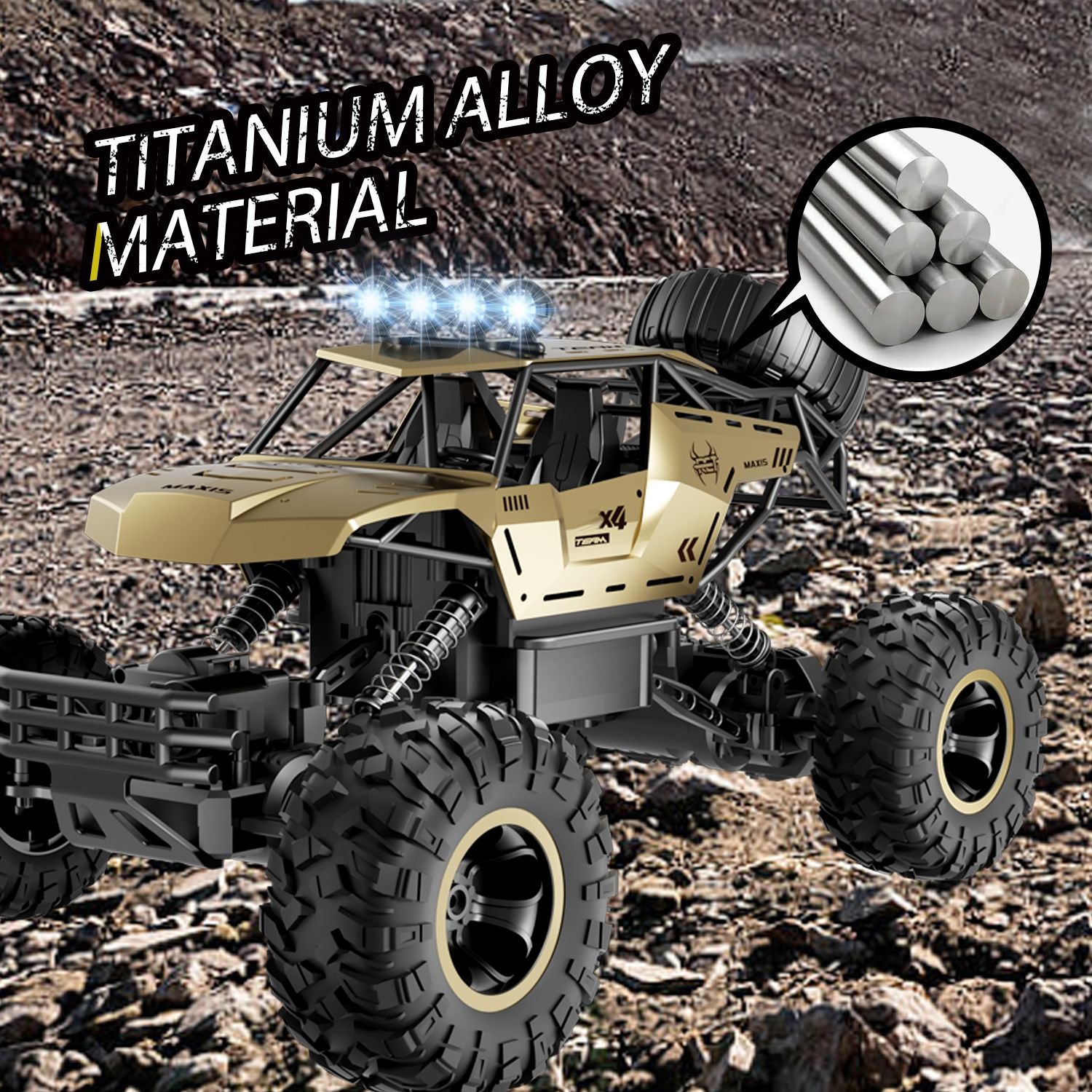 1:12 Scale 4WD RC Rock Crawler Off-Road Monster Truck with LED Lights