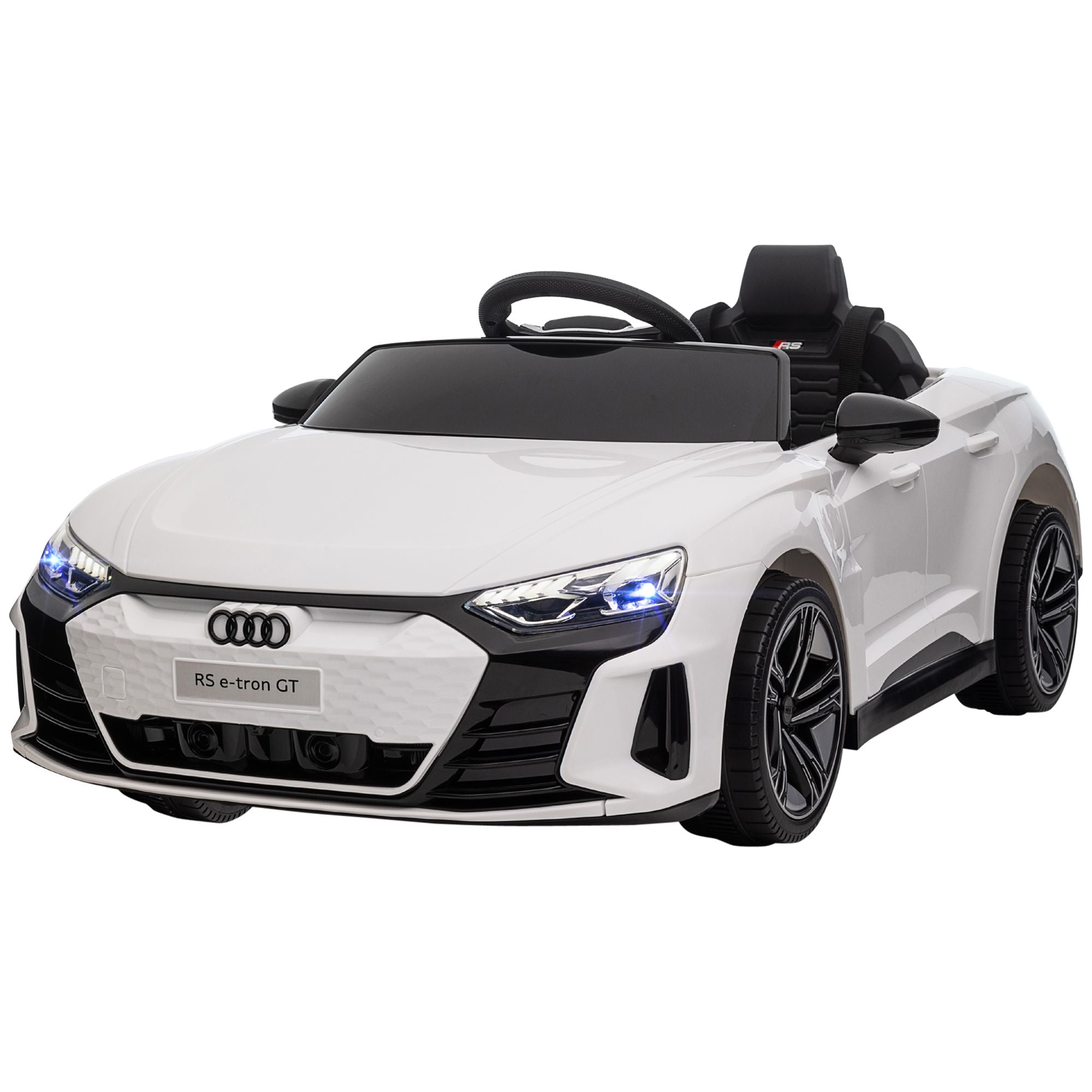 12V Kids Electric Ride-On Car with Remote & Music – White