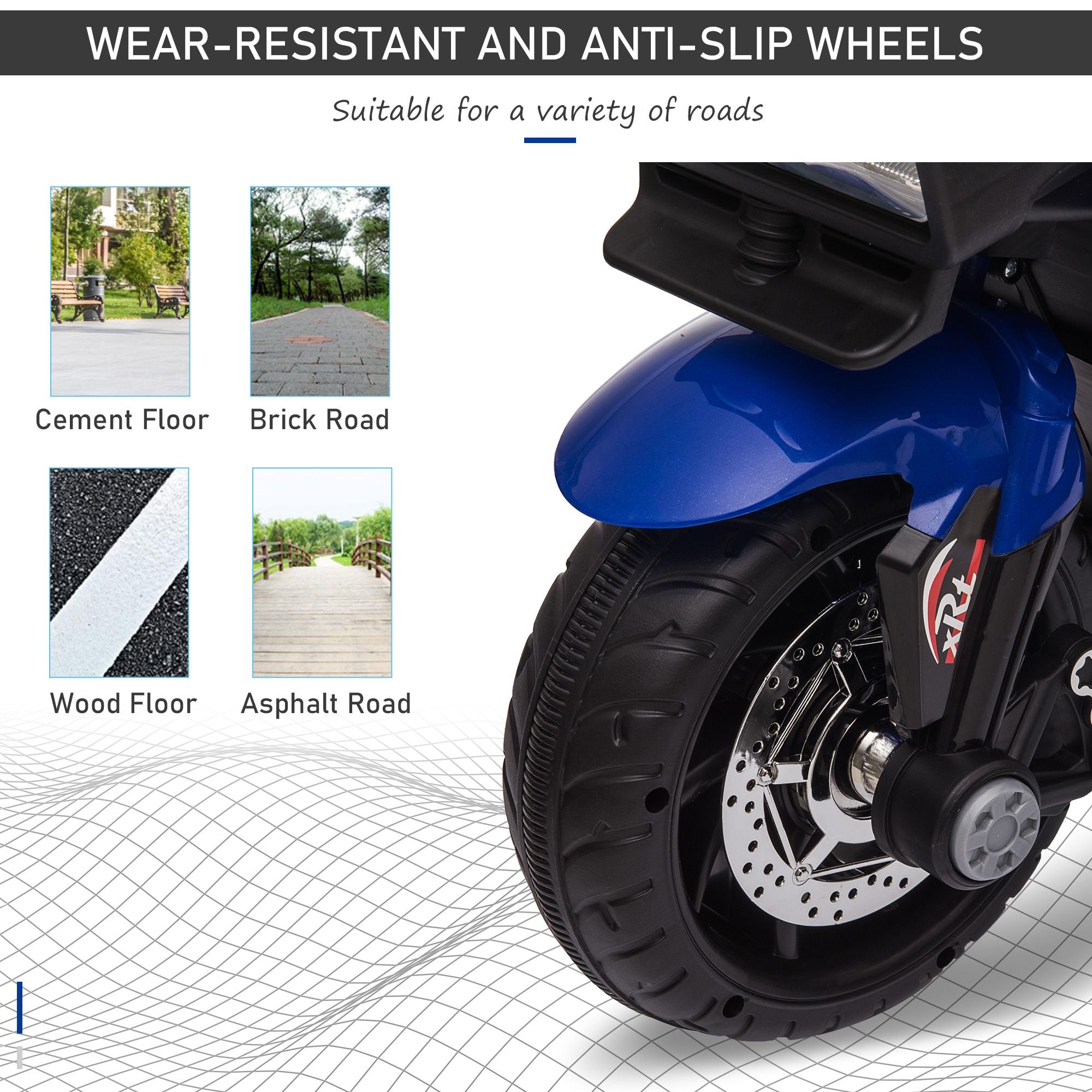 6V Kids Electric Ride-On Motorcycle – Blue