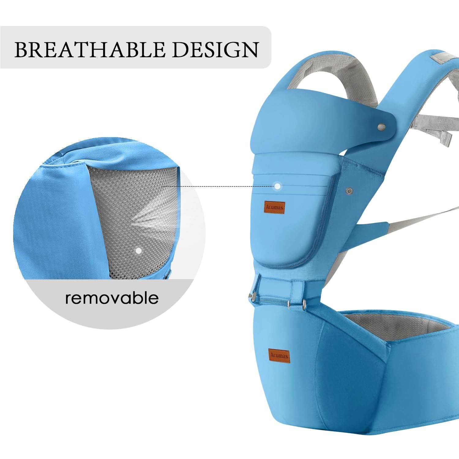 Versatile Baby Carrier with Hip Seat for Newborns and Toddlers - 6 Carry Positions, All Season Use