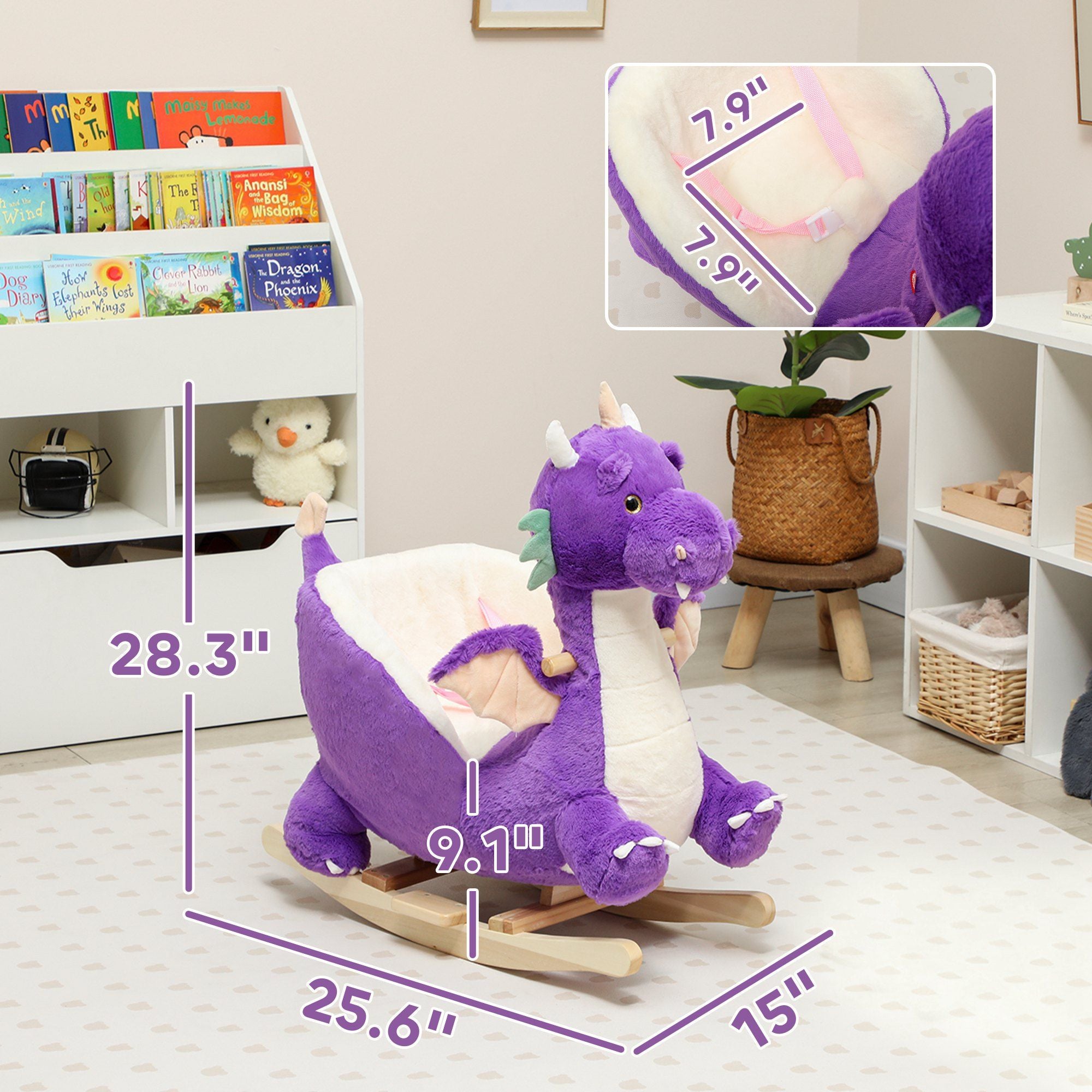 TheLittleBigStore RoarRider™ Purple Dragon Rocking Horse