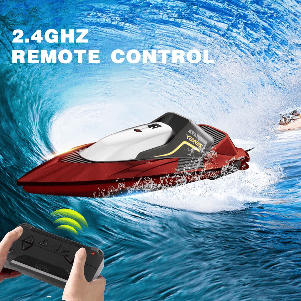4DRC S5 Fast RC Boat – 2.4GHz 20+ MPH Racing Remote Control Boat with Rechargeable Battery for Kids & Adults, Pools & Lakes