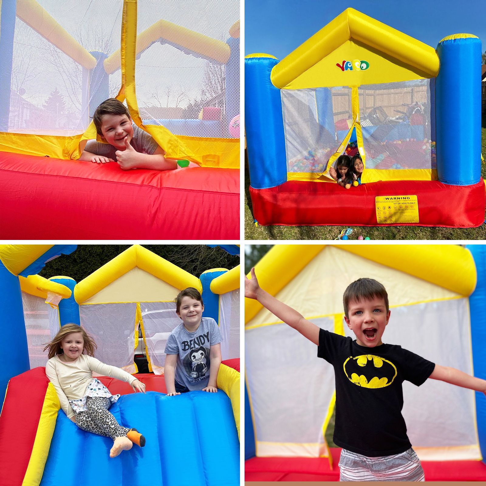 Yard nflatable Bounce House with Slide & Basketball Hoop β Durable Outdoor Bouncy Castle for Kids w/ UL Blower, 12x9x8ft