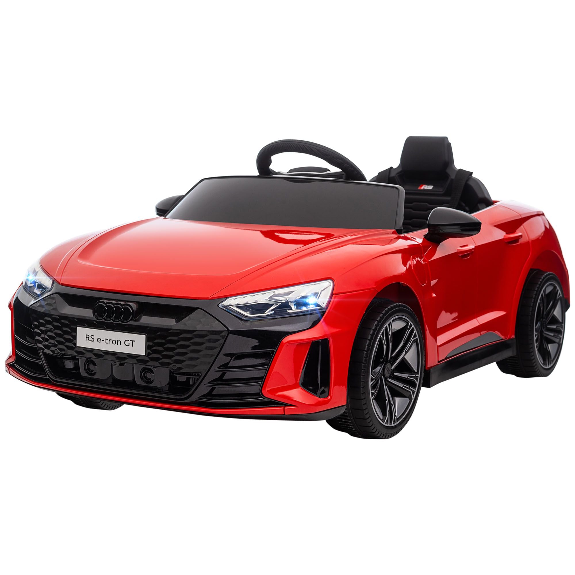Electric Toy Car for Kids 3-6, 12V Ride on Car with Remote Control, Suspension System, Music, 3.1 MPH, Vibrant Red