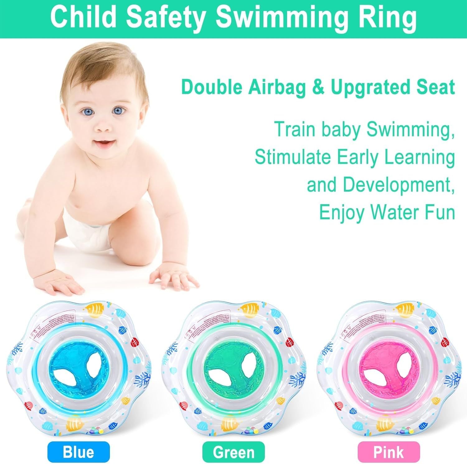 SplashGuard™ Baby Pool Float – Double Airbag Safety Seat Swim Ring for Infants & Toddlers 6-12 Months