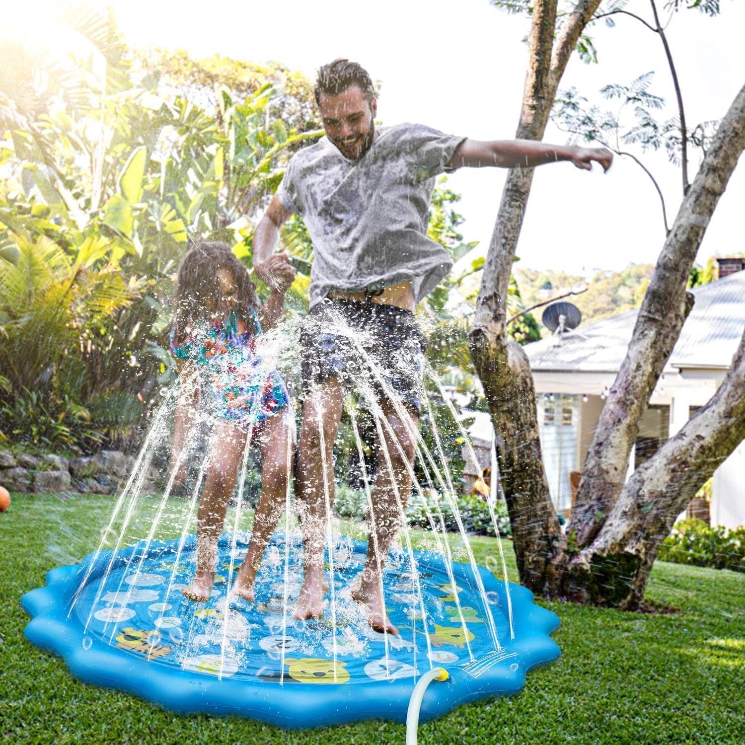 💦 SoakZone™ 68” Inflatable Sprinkler Splash Pad – Summer Outdoor Water Play Mat for Kids & Toddlers | Backyard Blow-Up Pool Fun!