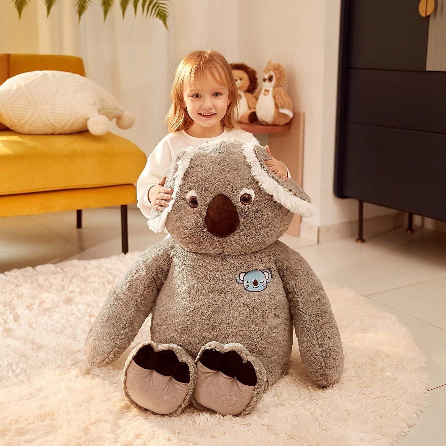Giant Koala Stuffed Animal - 30 Inch Fluffy Plush Toy - Adorable Gray Kawaii Gift for Children and Koala Lovers!
