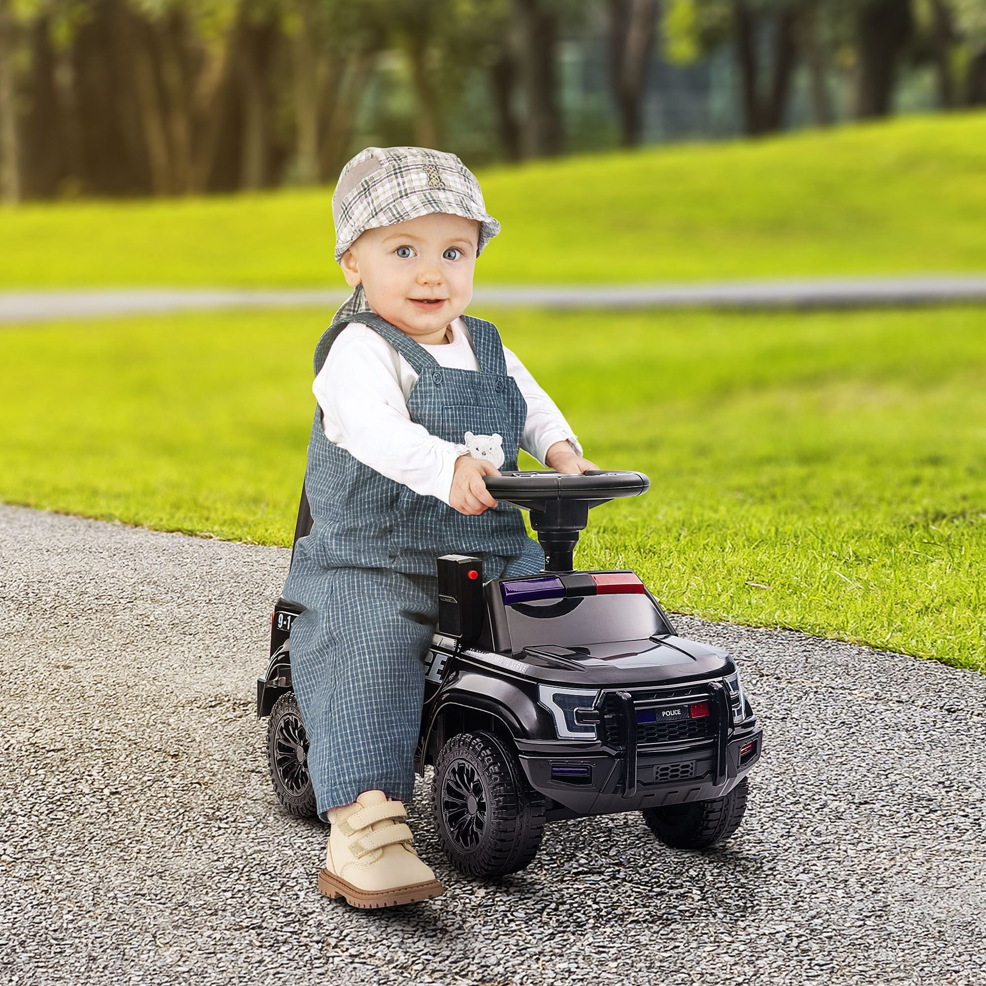 PatrolPro™ Police Cruiser Ride-On Car – Megaphone Fun & Secret Storage Adventure