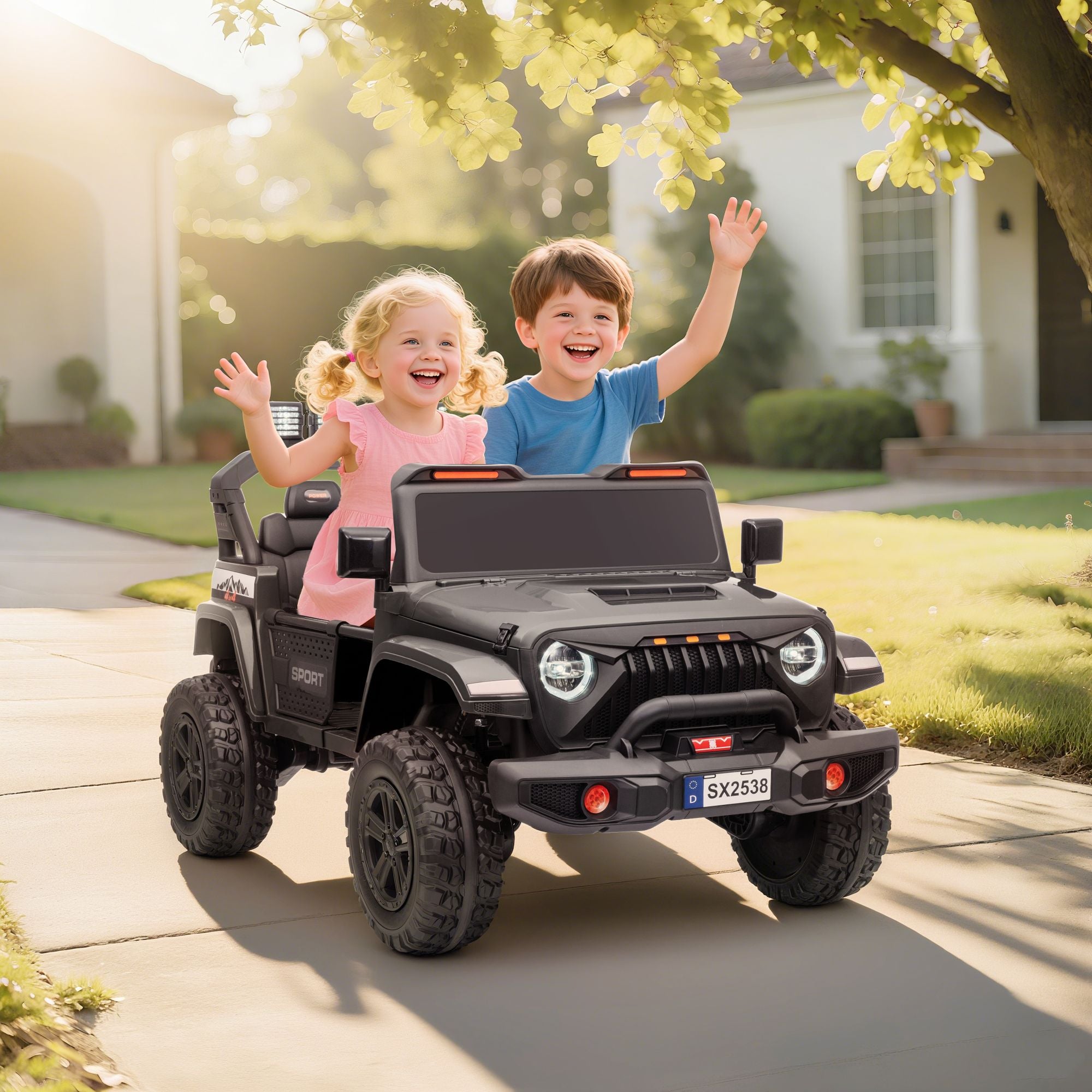 24V 4WD Kids Electric Ride-On Truck 2-Seater