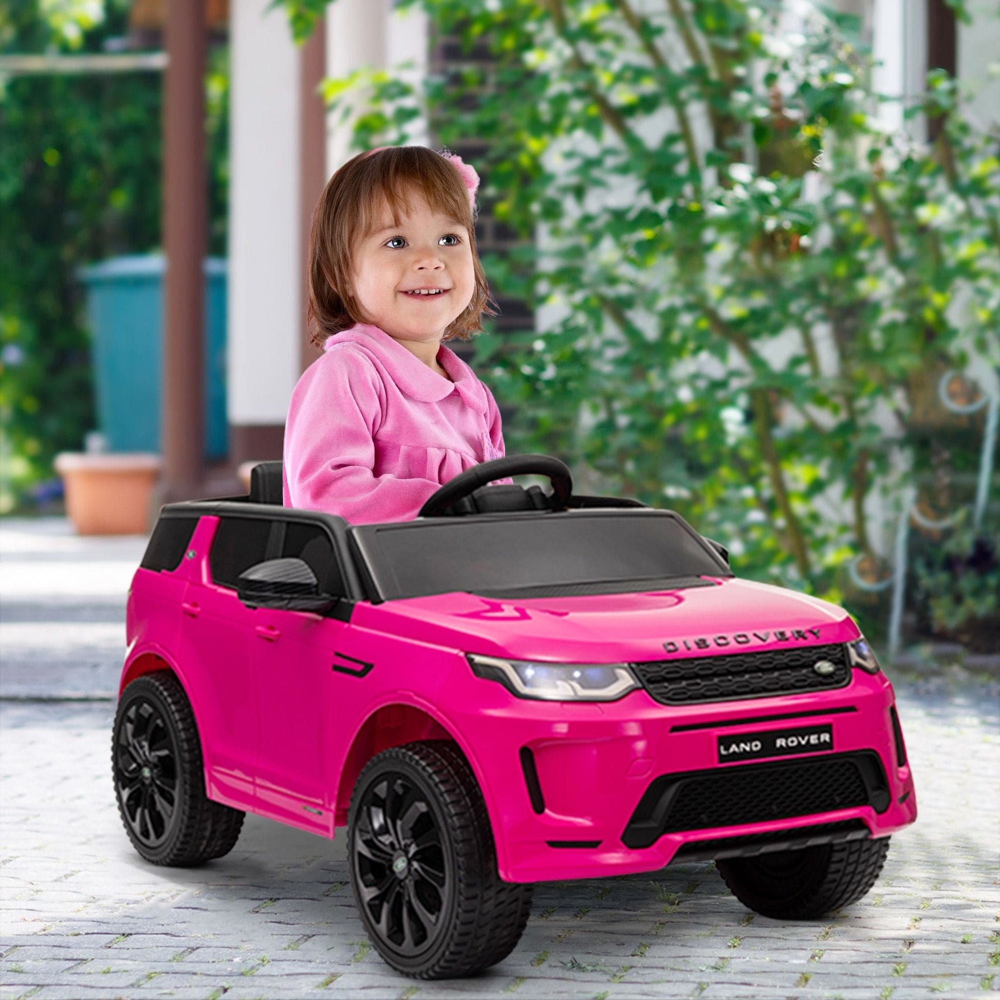 Land Rover Discovery Sport Licensed 12V Kids Ride on Car, Battery Powered Kids Electric Car with Remote Control, Soft Start, LED Lights, Music Horn, 3 Speeds, Pink - The Little Big Store