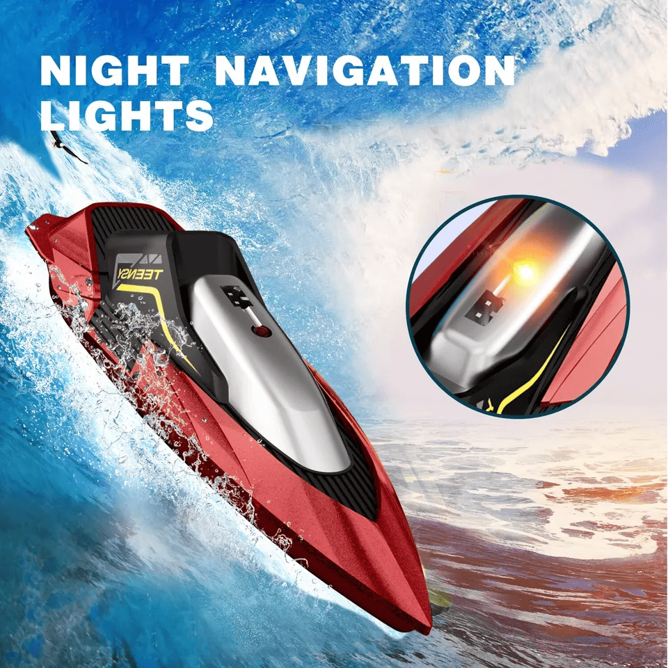 4DRC S5 Fast RC Boat – 2.4GHz 20+ MPH Racing Remote Control Boat with Rechargeable Battery for Kids & Adults, Pools & Lakes