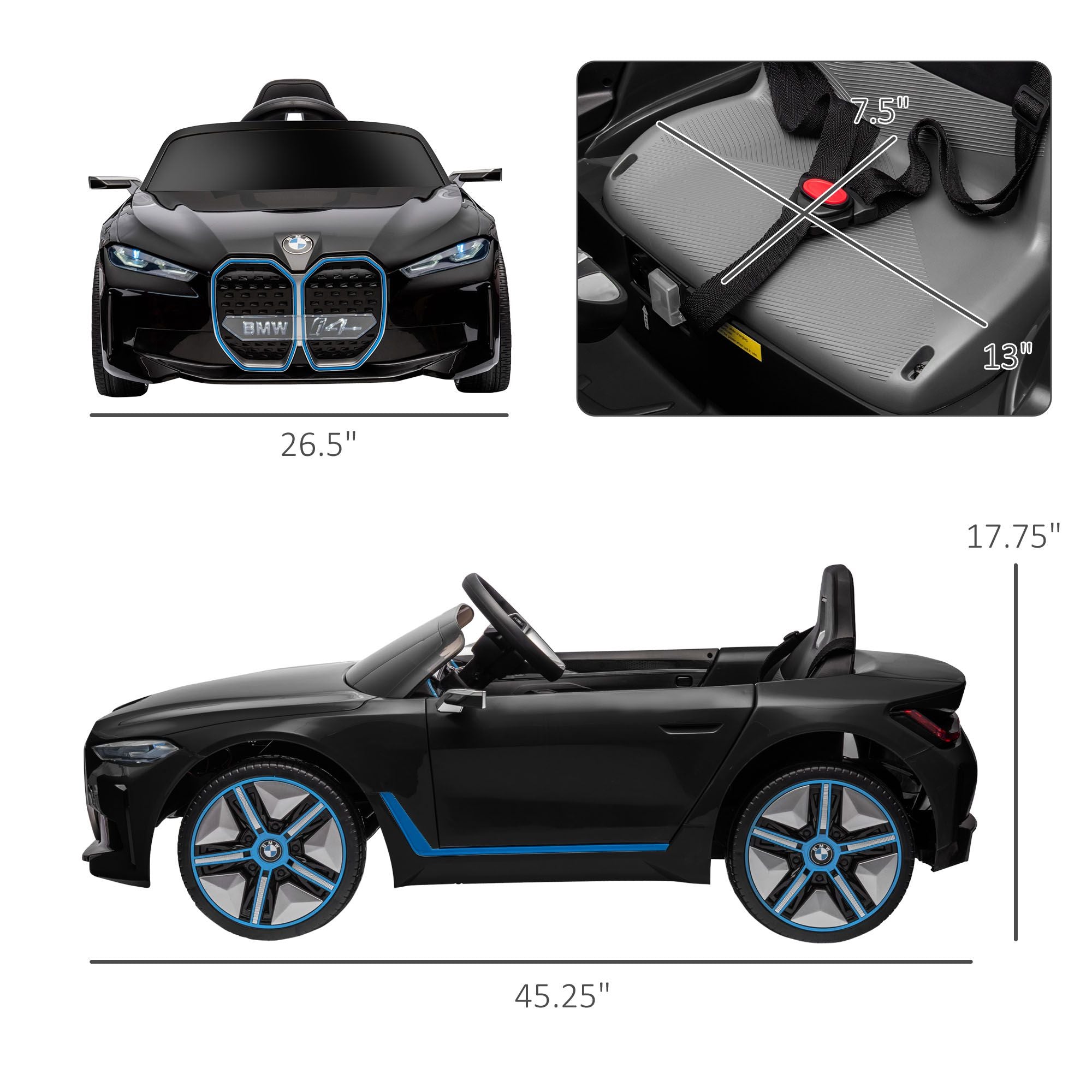 12V BMW i4 Kids Electric Ride-On Car – Remote Control