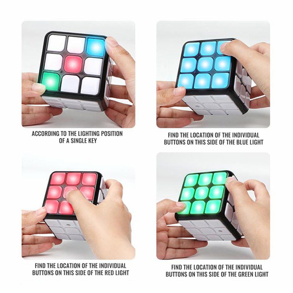 Electronic Light-Up Speed Voice Cube 3X3 Game with 4 Brain Training Modes
