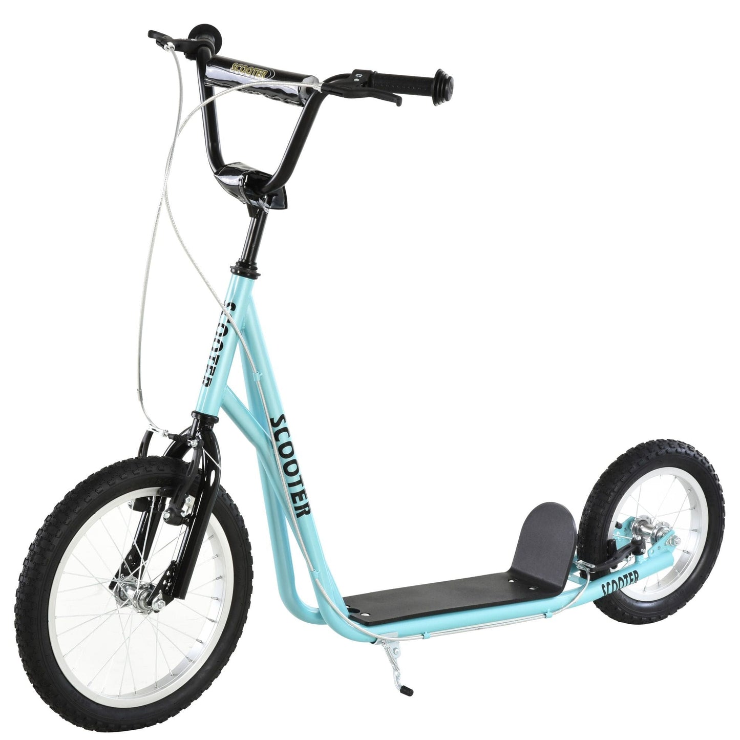 Aosom Youth Glide Pro Scooter – Adjustable Kick Scooter with Dual Brakes & Inflatable Wheels for Ages 5+, Blue - The Little Big Store